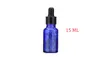 Garrafas de pipeta de reagente líquido de vidro azul conta-gotas Aromaterapia 5ml-100ml Óleos essenciais Frascos de perfumes por atacado grátis DHL