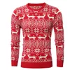 2018 새로운 크리스마스 스타일 가을 룬 셔츠 스웨터 남자 사슴 인쇄 슬림 맞는 풀 오버 겨울 긴 소매 뜨개질 체육관 옷