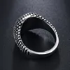 Vinatge Round Men039s Anelli in acciaio inossidabile 316L argento antico semplice anello Boho gioielli etnici punk musicista uomo Ring1299883