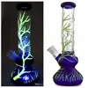 New Jellyfish UV Beaker Bongs Glow In the Dark Bong Glass Water pipes 4 Arm Tree Perc Percolator Dab Rigs With Downstem Bowl