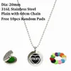 Lotus Flowers Plain 20mm magnet Stainless Steel Essential Oil Perfume diffuser Necklace with 60cm length chain(10p free pads)