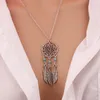 Hot Fashion Dream Catchers choker necklaces silver&Gold tassel wings feather leaf turquoise pendant necklace for women's Fashion Jewelry