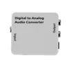 Freeshipping Weißer kompakter digitaler optischer Toslink-Koax-zu-Analog-R/L/RCA-Audiosignal-Konverter-Adapter mit USB-Stromkabel, Glasfaserkabel