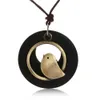 woman jewelry statement necklaces pendants Bird Wooden Bead pendant vintage Long necklace women chrismas gift7776070