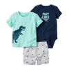 Varm! Högkvalitativa Teamsters Baby Boy Girl Clothing Set Short T-shirt + Shorts eller + Romper 3 st Set Baby Kläder