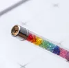Creative rainbow colorful crystal pen diamond top bling ballpoint pen promotional advertising cheap crystal pen
