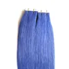Virgin Braziliaans Haar Straight Blue Skin WEFT / PU inslag / band Hair Extensions Braziliaans Menselijk Haar 40Pieces / Pack