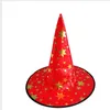 halloween Sorcière Pointu Cap Costumes décoration de fête chapeaux Sorcière Assistant Star chapeaux pour enfants femmes en gros Articles de Fête