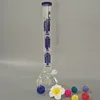 Hot "Blaze" logo glass hookah with 3 blue jellyfish filters 17 inches high (GB-153)