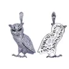 Lyxised ut rostfritt stål Animal Owl Pendant Halsband med 60 cm repkedja Micro Pave Cubic Zirconia Simulated Diamonds Pend302u