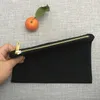 7 x 10 Zoll schwarze Kosmetiktasche Kalligraphie-Tasche leere Canvas-Make-up-Tasche Baumwoll-Make-up-Tasche Brautjungferngeschenk für DIY-Foliendruck233R