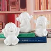 Tres lindos monos de cerámica, juguetes para niños, manualidades decorativas para el hogar, decoración de la habitación, adorno de cerámica kawaii, figuritas de animales de porcelana