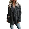 Chaquetas de mujer Abrigo de invierno Mujeres Cardigans Ladies Warm Jumper Fleece Abrigo de piel sintética con capucha Outwear Blouson Femme