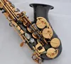 Tysklands utförande Små böjd BB High F Sopran Saxofon Svart Nickel Guldkropp, Guldpläterad Klocka och Nycklar för studenter