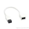 10 سم لون أبيض IEEE 1394 6PIN أنثى إلى 1394b 9PIN ذكر Firewire 400 إلى 800 كابل