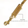 Stainless Steel Accessories Cuban Link Pet Dog Chains Spring Buffer Large Dogs Tools Traction Rope Anti-explosion Leather Straps Safety Control P-chain