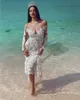 Abiti da spalla di alta qualità Applique a maniche lunghe abiti da sposa con overskirt Dubai abito da sposa vestido de nolia