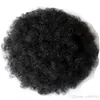 4C Black Puff Afro Curly Coda di cavallo con coulisse Short Afro Kinky Curly Pony Tail Clip in su capelli ricci brasiliani Chignon capelli umani 140g