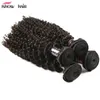 Ishow Wholesale Prix 8A Human Hair Weave Bundles Mink Virgin Brésilien 4 PCS Péruvien Kinky Curly Pour Femmes Tous âges de 8-28 pouces Jet noir