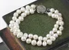 intero braccialetto di perle d'acqua dolce patoto crema bianca da 6-7 mm a due fili249v