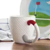 Regalo per gli amanti del golf creativo Set di stoviglie per la colazione in ceramica Set di piatti per la cena a tema pallina da golf in rilievo dipinto a mano Piatti Ciotola di cereali Tazza da caffè