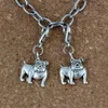 MIC 100 Pz Lega d'Argento Antico Simpatico Bulldog Charms Perline con Chiusura a Moschettone Bracciale con Ciondoli 13 x 31mm Gioielli Fai da Te A-225b264z