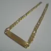 5 pçslote Lote 4.5mm 22 cm (8.66 polegada) mulheres mens Moda aço Inoxidável em massa de Ouro figaro Link chain pulseira pulseira jóias