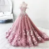 Dusty Pink Off The Shoulder Prom Dresses Long With Flora Appliques Deep V Neck Saudi Arabic Formal Party Dress Personalized Evening Gowns