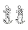 100 stks Alloy Moon Boy and Girl Charms Antique Silver Charms Hanger For Necklace Sieraden Maken Bevindingen 29x15mm