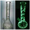 Beaker bong Hookahs Straight Tube Dab rigs Glow in the Dark Water Pipes UV Bongs Glass Bongs Glows Oil rig GID01