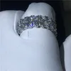 Moda Coração Forma anel 5A Claro Cz Stone White Gold Filled Anel de noivado de casamento para as mulheres Nupcial Jóias dedo