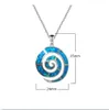 Collier pendentif escargot bleu opale en argent sterling 925 bijoux plage vacances porter des bijoux pour femmes et filles fiançailles bijoux fins