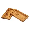 1PCS solid Wood Cigarette Tray 22*24cm two plate dry Tobacco Rolling Diameter 23mmCigarette Tray Storage Case