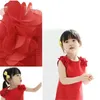 Verão bonito da criança do bebê do miúdo meninas sem mangas flor vestido de princesa topos roupas253r3358346