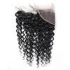 Ishow Peruvian Hair Weave Brazilian Human Hair Bundles with Closure kinky Curly 4pcs مع امتدادات الشعر البكر الدانتيل 2283278