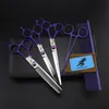 high quality professional freelander 7.0 inch pet hair cutting/thinning scissors Fishbone scissors purple with case