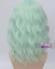 Perruque de Cosplay Lolita bouclée vert menthe pour femmes, 40cm, résistante à la chaleur + bonnet
