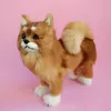 Dorimytrader simülasyon hayvan pomeranian köpek peluş oyuncak dolması yumuşak gerçekçi köpek pet köpekler el sanatları dekorasyon hediye 29x25 cm