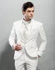 Ternos dos homens Branco Custom Made Blazer Sob Medida Tuxedo Jaqueta Homens Noivo 2 Peças Slim Fit Ternos de Casamento Para O Homem Terno Masculino (Jacket + Calças)