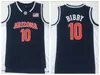 MI08 Vinatge NCAA 1992 Koszulki do koszykówki Rainbow 55 Dikembe Mutombo 3 Allen Iverson 15 Carmelo Anthony Blue Sietsed Shirts