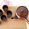 Wooden Teapot Japanese Style Tea Pot Vintage Kung Fu Set Long Handle Teapots With Strainer Tea Tool QW7178