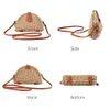 Kleine stro crossbody tas dames halfronde rotan portemonnee schoudertas voor strandreizen en dagelijkse gebruik324y