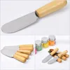 Food Non-Stick Cake Butter Knife Butter Spatula Wooden Handle stainless steel Cheese Dessert Scraper Baking Tools