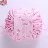 50 шт. 2021 Ленивый туалетной ключ Сумка Drawstring Polyester Makeup Travel Bags Flamingo косметическая сумка