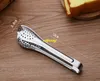 100pcs/lot 5" 7" 9" 12" Stainless Steel Tongs BBQ Kitchen Cooking Food Utensil tong Anti Heat Bread Clip Pastry Clamp Barbecue Tongs