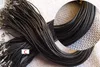 Billiga Black Wax Leather Snake Necklace Beading Cord String Rope Wire 45cm Extender kedja med hummer lås DIY smycken komponenter se på 5 stilar