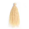 Bundles Blonde Brésilienne #613 Kinky Curly Hair 100% Tissage de Cheveux Humains 10 ''-30'' Pouces One Platinum Bundles Remy Hair 100g