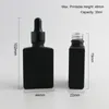 Bouteilles en verre carré plat noir givré de 30 ml avec compte-gouttes inviolable 1 oz en verre liquide noir Conteneurs compte-gouttes F20173779