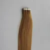 100g tejp i mänskliga hårförlängningar rakt 40st Brasiliansk Virgin Hair Honey Blonde Tape In Human Hair