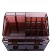 2018 HOT SALES SF-1122-3 3pcs/Set Plastic Cosmetics Storage Rack Transparent 4 Small & 3 Large Drawers Coffee